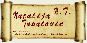 Natalija Topalović vizit kartica